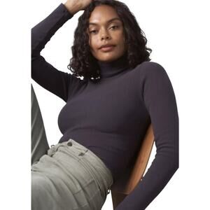 United‎ by Blue Women’s Turtleneck Long Sleeve Minimalist Top Grey Size S